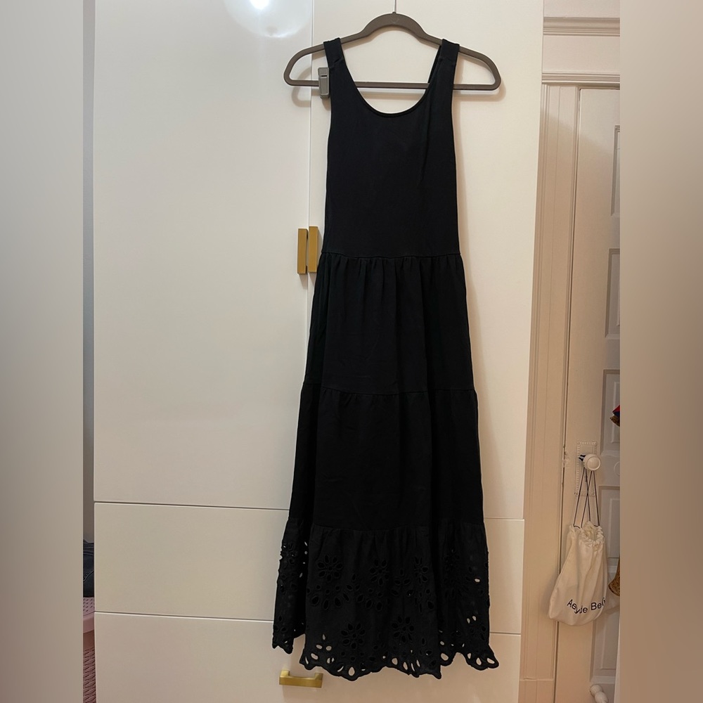 J. Crew black cotton maxi summer dress